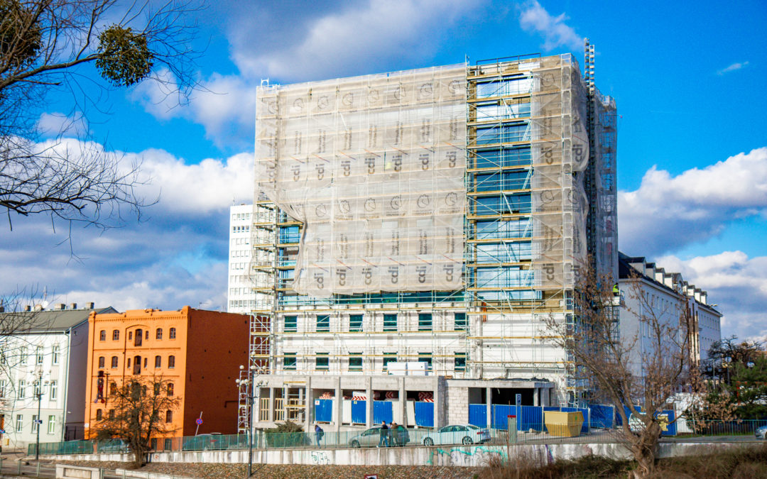 New facade of the building at Bernardyńska Street in Bydgoszcz