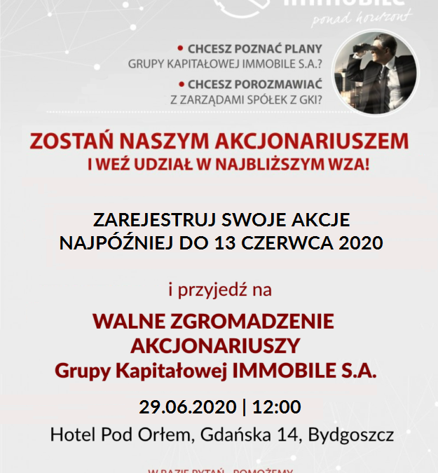 Register for the General Meeting of Shareholders of GK IMMOBILE