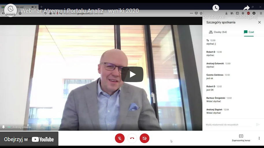 Webinar of Atrem and Portal Analiz after the 2020 results